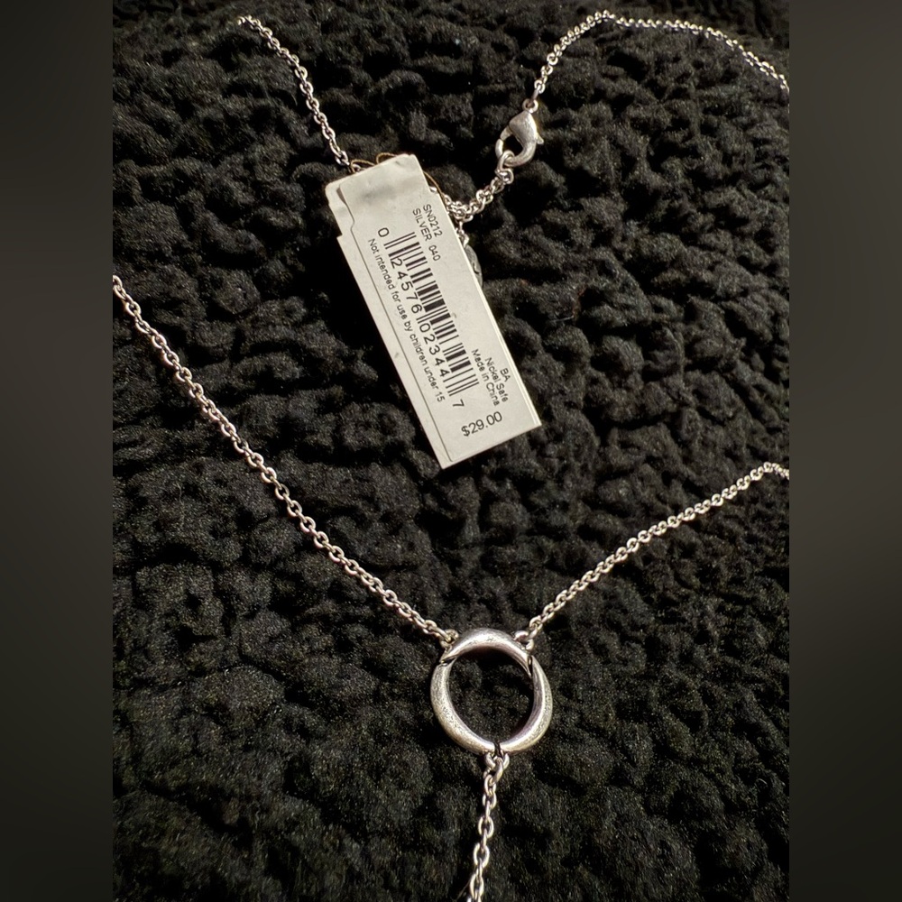 The Sak Silver Tone Pendant Necklace Nordic Geometric Pattern - Picture 2 of 4